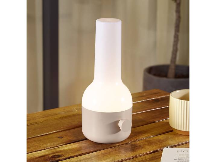 Isaline Portable Lampe de Table Dim. IP44 Beige - Lindby - Terrasse - Moderne - Plastique