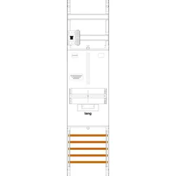 f-tronic 7141351 Zählerfeld Z1BL-HSP, 1-feldrig, H=1050mm, 1-3.HZ lange Kabel, 1 HSP Z1BLHSP