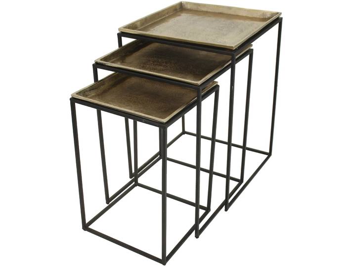 Beistelltisch 3er-Set Mees gold Aluminium B 40 H 55 cm