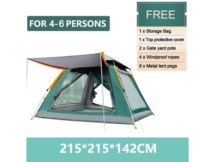 Goture – tente de Camping en plein air pour 2 à 6 personnes, Portable et pliante, automatique, plage, pêche, parc de voyage familial, ombre Anti-UV