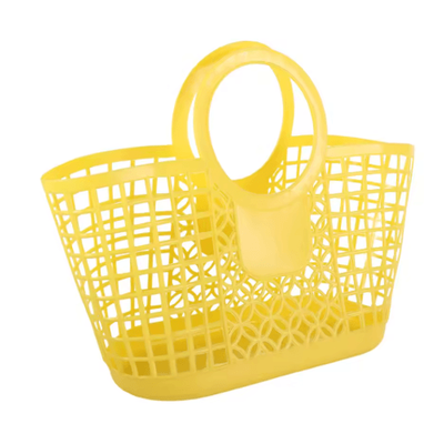 Portable Hollow Storage Basket For Fruits, Vegetables, Toys & Household Organization yellow