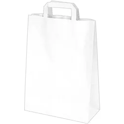 50x GASTRO Papiertragetaschen 28 x 22 x 10 cm mit EAN-Code weiss
