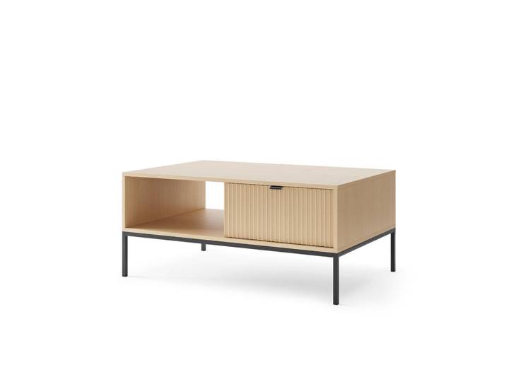 Komodee Couchtisch Nanaimo Sto1 Profilierte Fronten Eiche Vicenza Eiche Vicenza, Eiche Artisan, 104x48x68 cm, Wohnzimmer, Wohnzimmertische, Couchtische