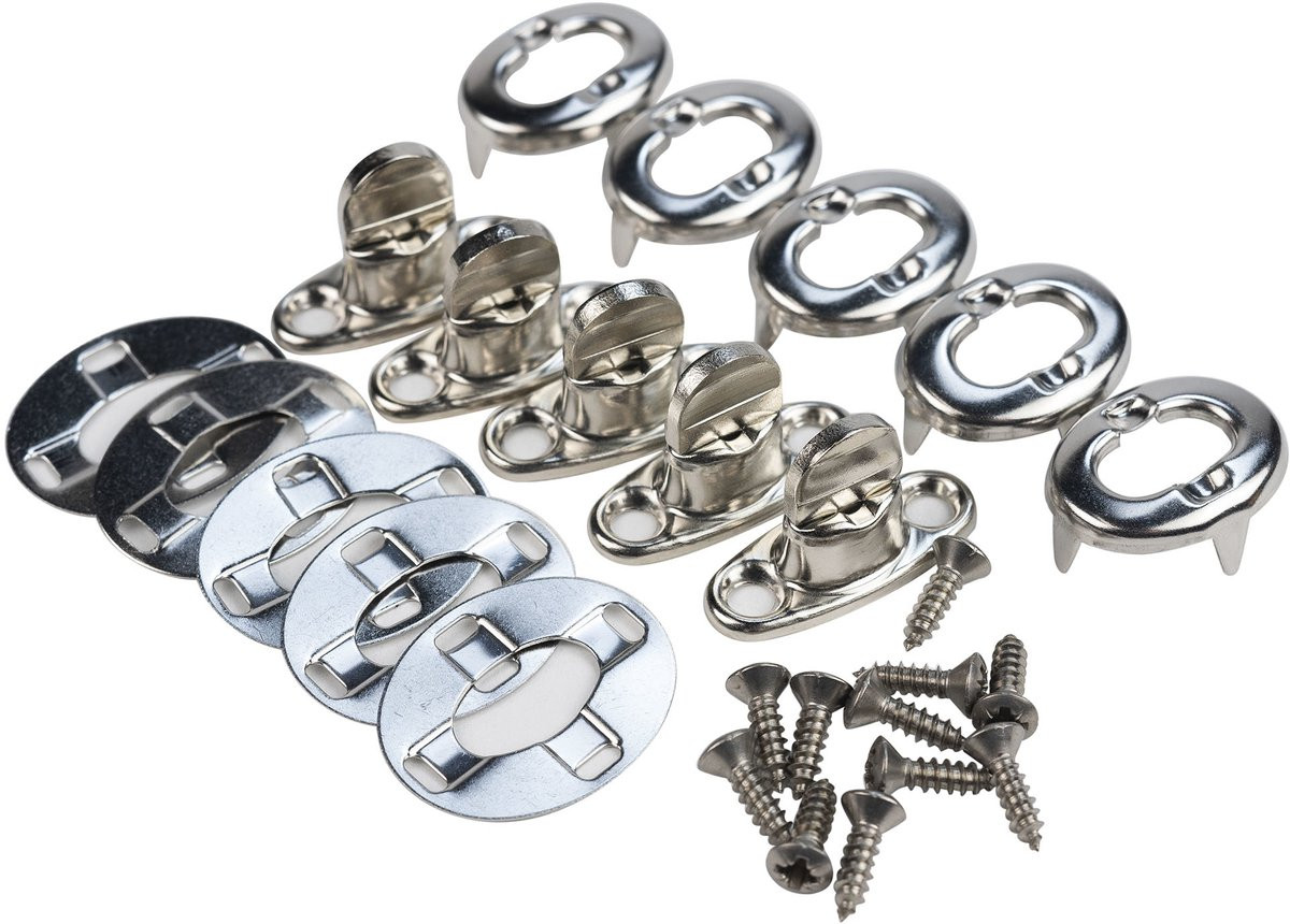 Afdekzeilwinkel Tourniquet draaisluiting nickel 8mm set van 5 stuks