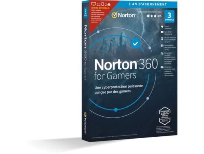 Norton Lifelock - Logiciel Antivirus Et Optimisation 360 Gamer (3 Postes)