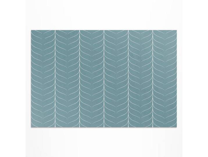 Wallfluent Teppich 150x225 cm Lineares Minimal Fischgrät Muster, Türkis, Kunststoff, 150x225 cm, Teppiche und Böden, Teppiche
