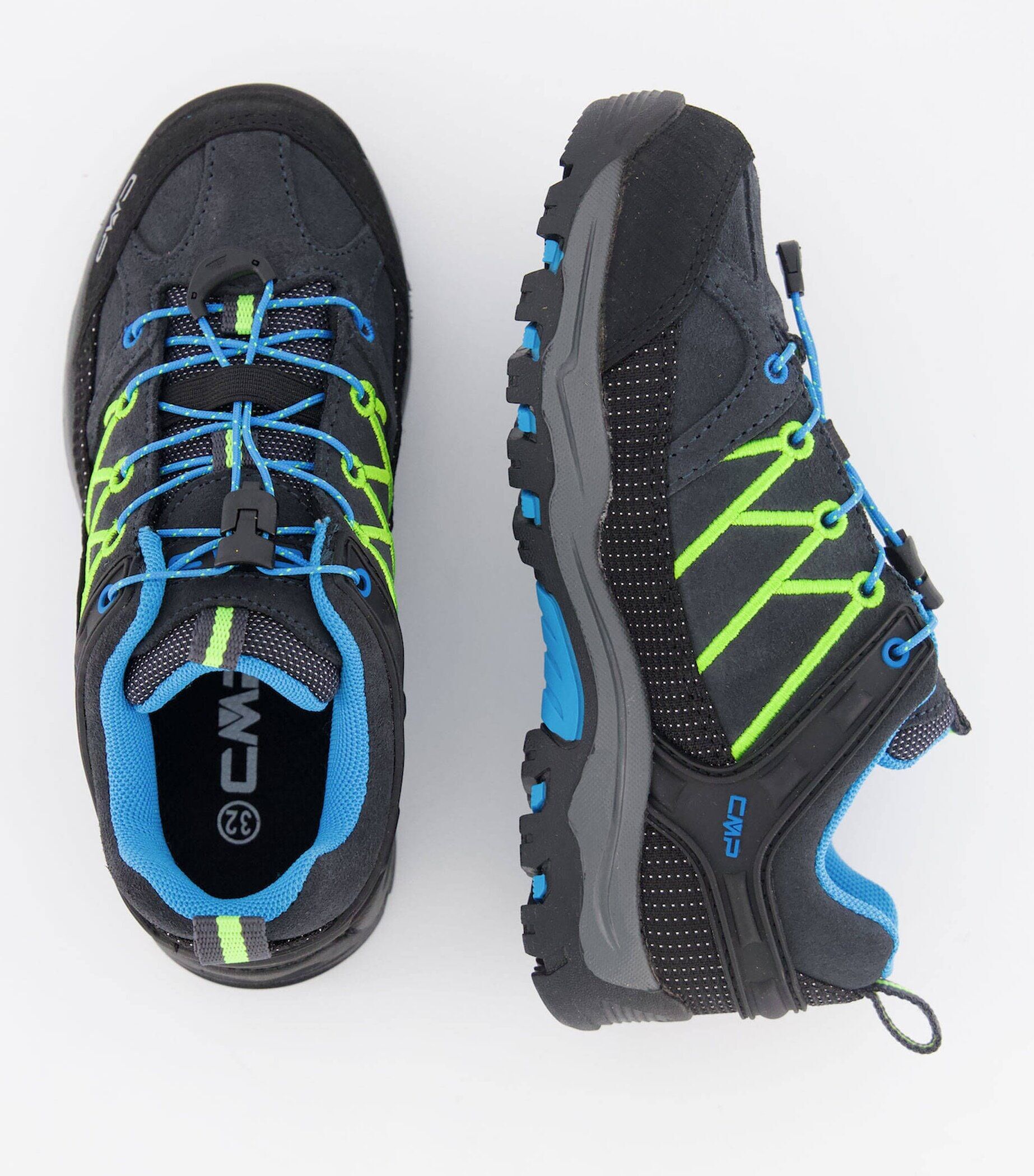 Outdoorschuh CMP "KIDS RIGEL LOW WP TREKKING SHOES", Kinder, Gr. 29, Synthetik, schwarz (antracite, gelb fluo), Leder, Schuhe Outdoorschuh, wasserdicht antracite, gelb fluo 29, Synthetik