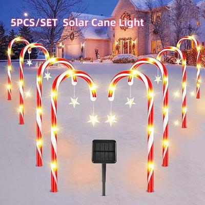 Sweet Seasonal Solar Candy Cane Stakes Sweet Seasonal Solar Candy Cane Stakes