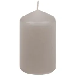 Stumpenkerze 8 cm Wachs Grau Taupe