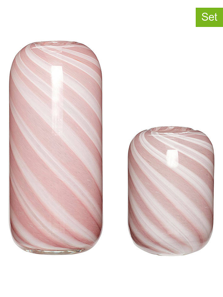 Hübsch 2er-Set: Vasen "Candy" in Rosa - onesize