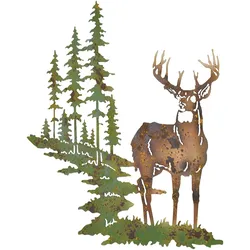 möbel direkt online Wanddekoration "Hirsch" grün/braun/beige