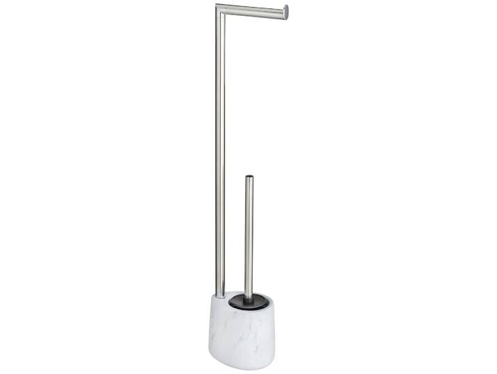 WC-Garnitur WENKO Adrada , weiß, B:13cm H:72cm L:9,5cm, Edelstahl, Keramik, Reinigungsbürsten, WC-Garnitur, Keramik