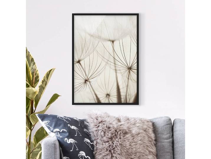 Tableau déco Herbes folles III Papier Cadre : placage en bois véritable Pin Blanc 70 x 100cm