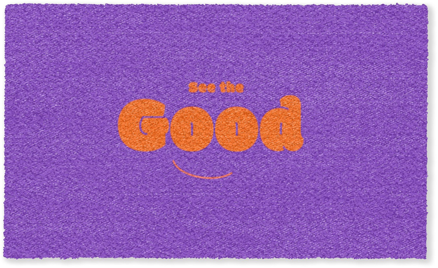Deurmat See the good Smiley - Oranje en Paars - 150 x 90 cm