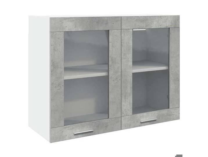 Meuble haut/Armoire en verre suspendue - VIDAXL - gris béton - 80x31x60 cm CC3305768