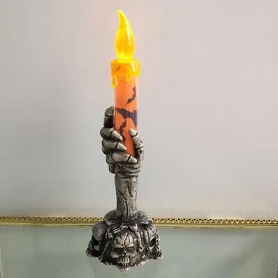 Inspired Living Pumpkin Glow Halloween LED Candle orange