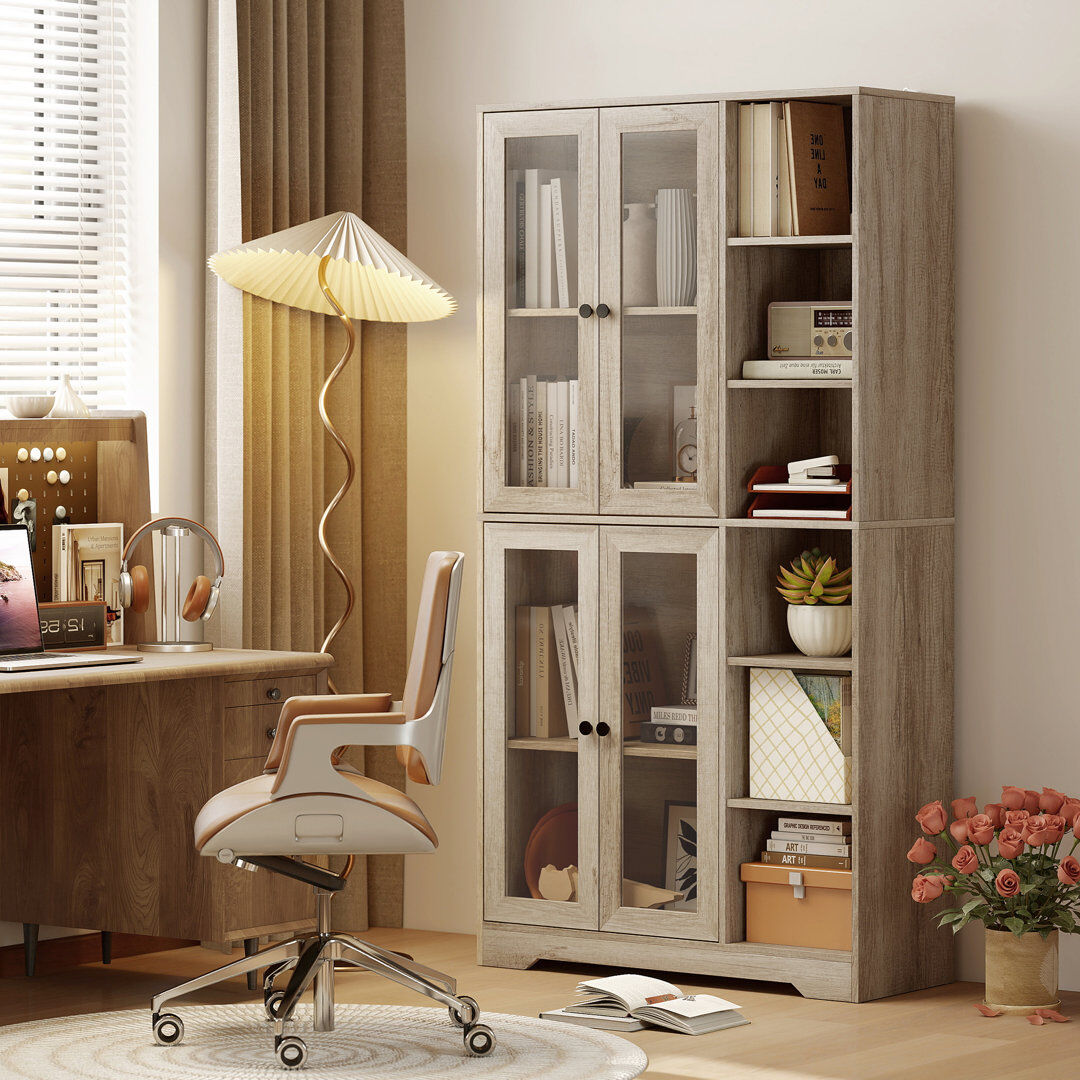 HOMCOM 172 cm H Standard Pantry / Tall Cabinet Light Grey 172cm H X 90cm W X 35cm D