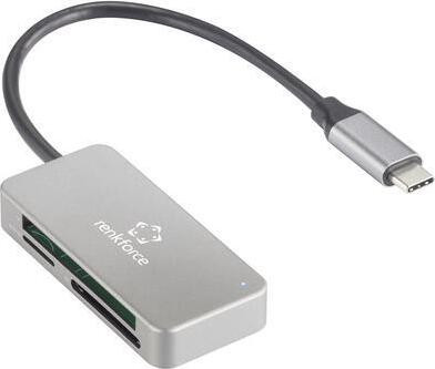 Renkforce RF-PCR-210 Externe kaartlezer, USB-C (USB 3.2 Gen 1), zilver