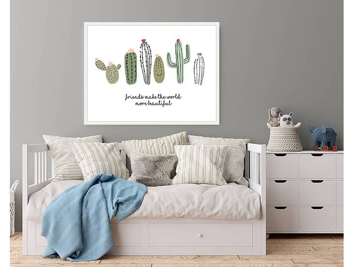 Tableau déco Cactus Friends 63 x 83cm Multicolore