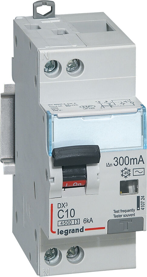 Disjoncteur différentiel DX3 4500 arrivée haute et départ bas à vis U+N 230 V~ LEGRAND 410724