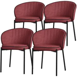 ESSZIMMERSTÜHLE 4er Set Rot