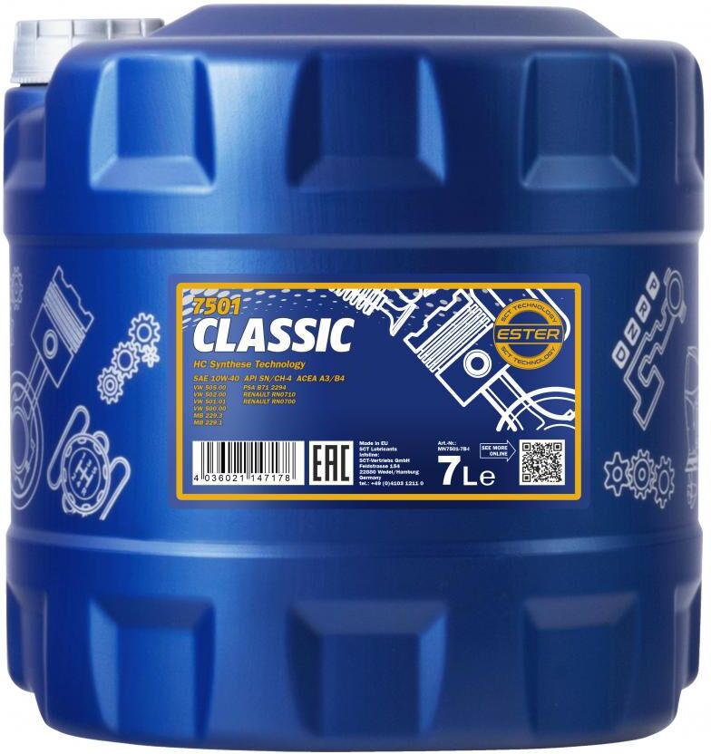 Sct - Mannol Motoröl Mannol Classic 10w-40 [7l] Mn75017 7l