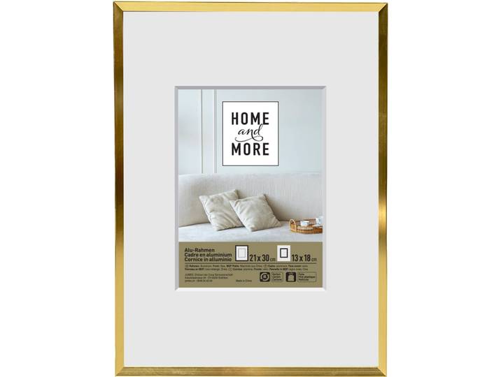 Home and More Aluminiumrahmen L4 21 x 30 Gold Aluminium
