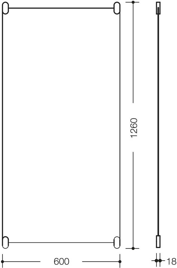 HEWI Serie 801 Wandspiegel mit Haltern