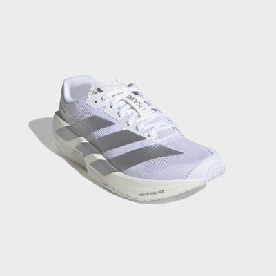 Trainingsschuh ADIDAS PERFORMANCE "ADIZERO DROPSET PRO", Damen, Gr. 37, weiß (cloud weiß, silber metallic, ftwr weiß), Textil, Schuhe