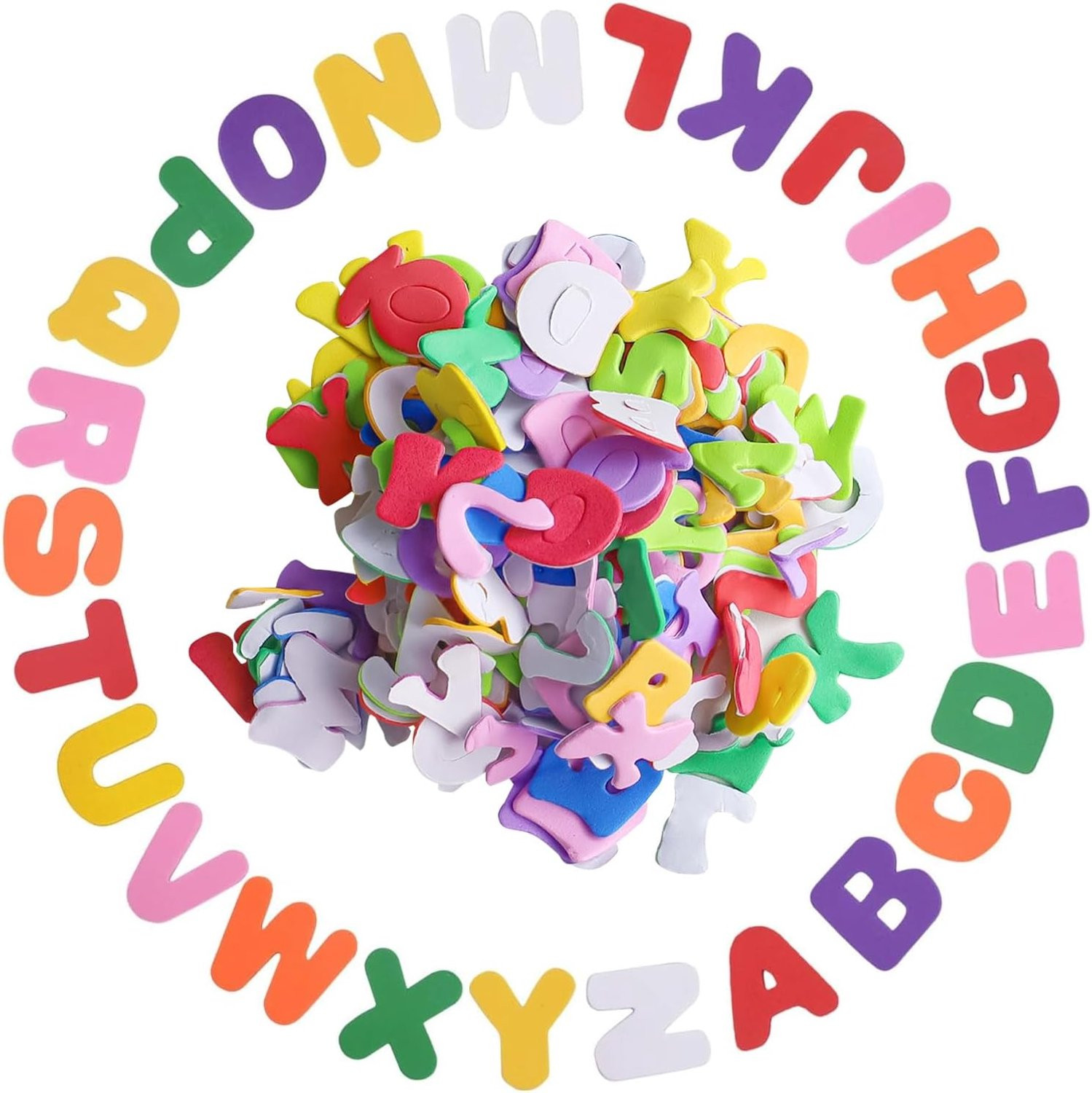 Vemera Foam Letters 130 stuks - Zelfklevende schuimrubber letters - Educatief speelgoed voor kinderen
