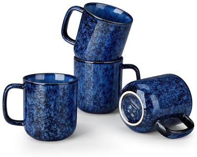 vancasso Starry 4-Piece Cylindrical Stoneware Coffee Mug Set