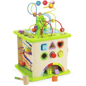 Hape Motorikspielzeug E1810, Kleine Tierchen, Motorikwürfel aus Holz, ab 1 Jahr