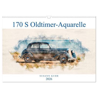 170 S Oldtimer-Aquarelle (Wandkalender 2026 DIN A3 quer), CALVENDO Monatskalender