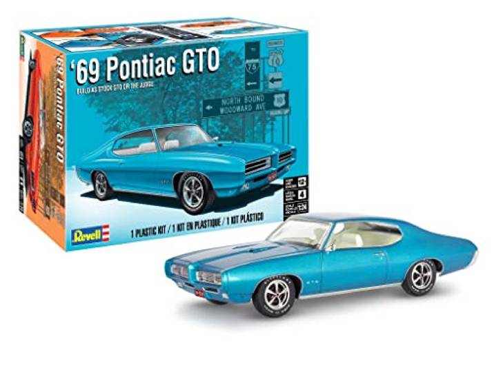 Revell 14530 1969 Pontiac GTO Rechter 1:24 Schaal 63-Delig Vaardigheidsniveau 4 Model Auto Bouwpakket