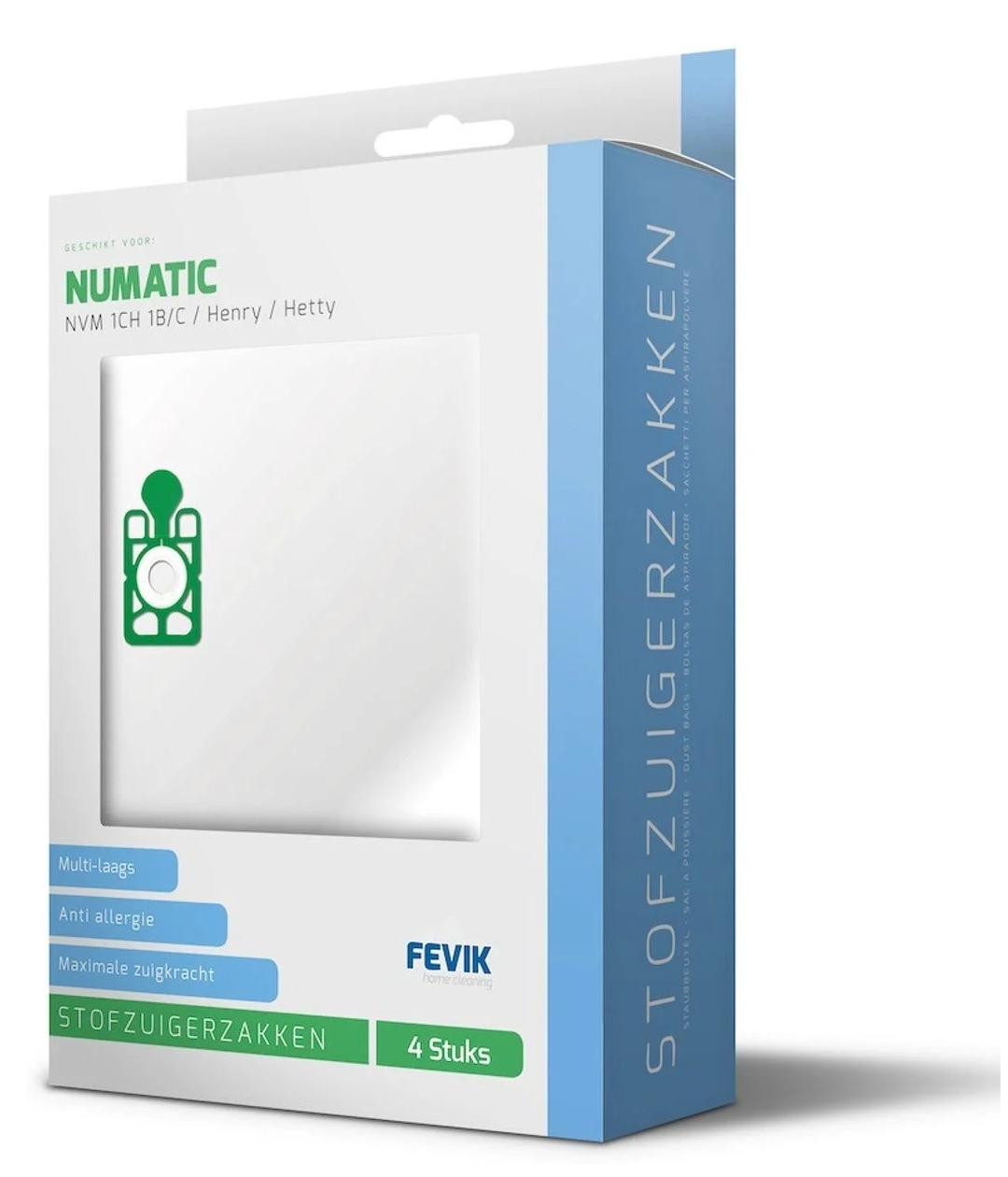 4 Stofzuigerzakken Numatic NVM 1CH voor Henry en Hetty