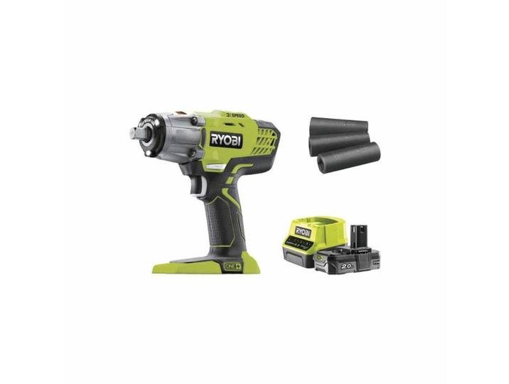 Clé à chocs RYOBI ONE+ 18 V - 3 modes - Carré d'entraînement 1/2\ + batterie 2 Ah. Sacoche et adaptateur 1/4\ inclus - R18IW3-120S