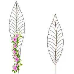 Relaxdays Rankhilfe Blatt 2er Set Braun