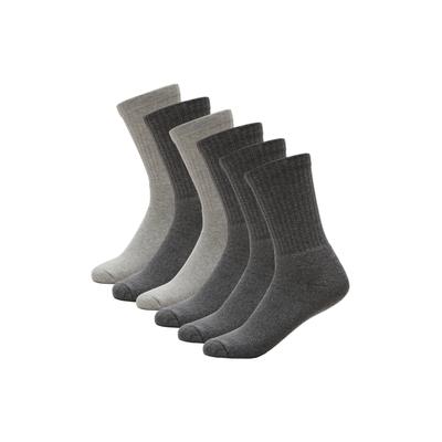 Sportsocken S.OLIVER "essentials", Damen, Gr. 35-38, grau, Baumwollmischung, unifarben, normal, Socken Sportsocken, mit normaler Passform, im 6er-Pack, pflegeleicht, formbeständig
