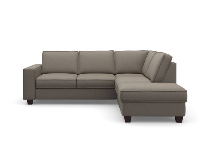 Ecksofa, Luxus-Microfaser, Braun (Savannah), 236×213 cm, Ottomane Rechts, Klassisch, Home-affaire
