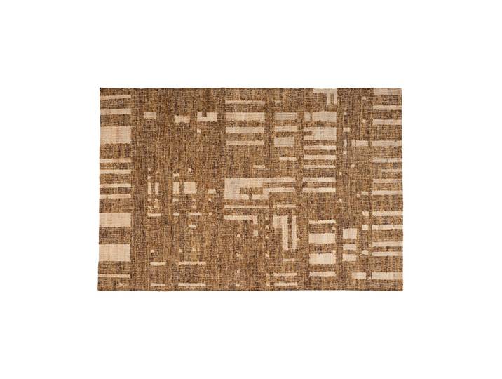 Tapis tissé main 170x240 cm laine et coton marron Ian