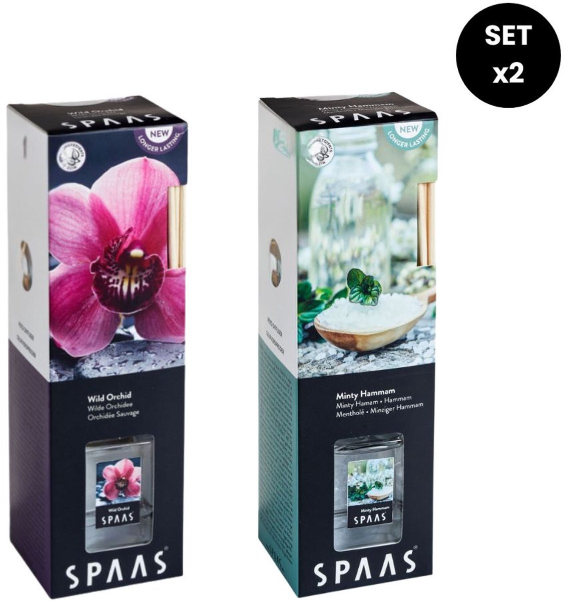 Spaas Geurstokjes Giftset Wild Orchid en Minty Hammam 2x 50ml