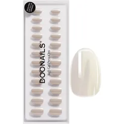 DOONAILS Soft Gel Press Ons Toffee Short Round - weiß