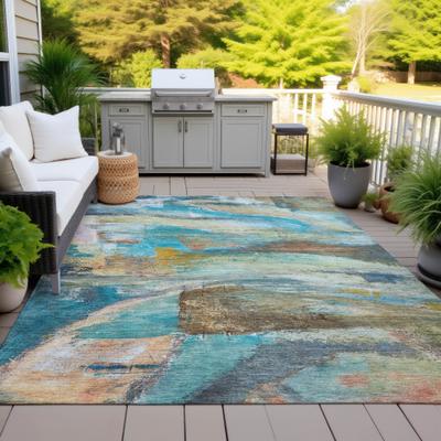 Addison Rugs Machine Washable Indoor/Outdoor Abstract Melting Chantille Rug