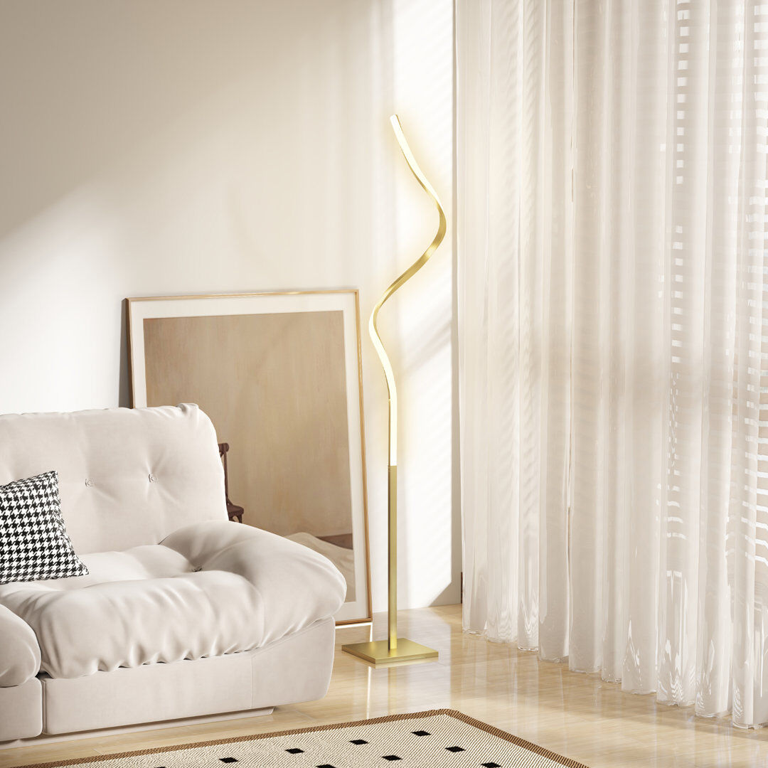 Fairmont Park Demeturis LED Floor Lamp, Standing Lamp with3 Adjustable Brightness Gold Tone Painted 146cm H X 20.5cm W X 20.5cm D