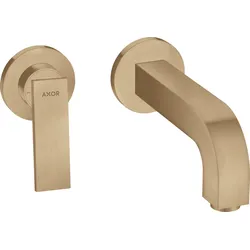 hansgrohe AXOR Citterio Waschtischmischer, Unterputz, Ausladung 220mm, unverschließbare Ablaufgarnitur, 39121140, Farbe: Brushed Bronze