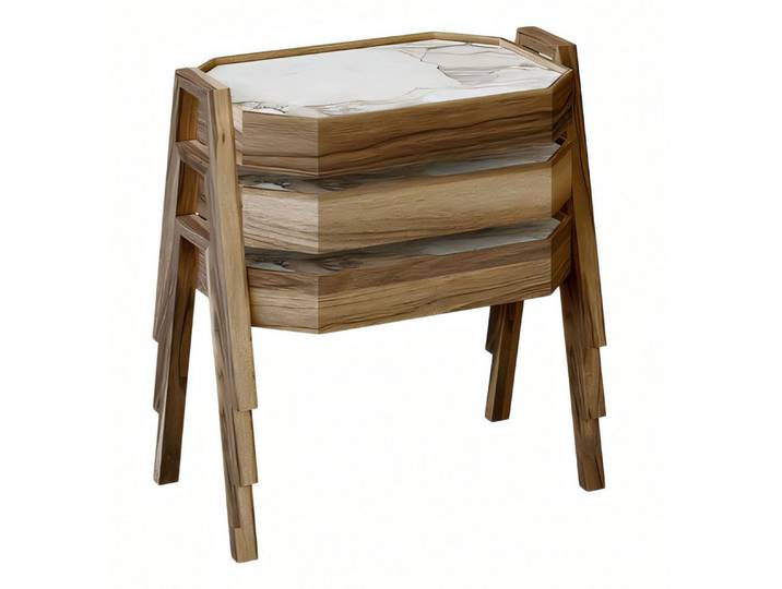 Xlmoebel Satztisch XLMOEBEL Couchtisch-Set aus braunem Holz im modernen Design (Set, 3er Couchtisch-Set), Made in Europa