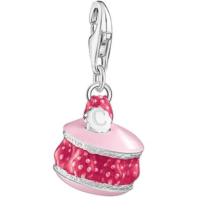 Charm-Einhänger THOMAS SABO "Himbeer-Macaron pink", bunt (silberfarben, rosa, pink), Charms, Damen, Silber 925 (recycelt)