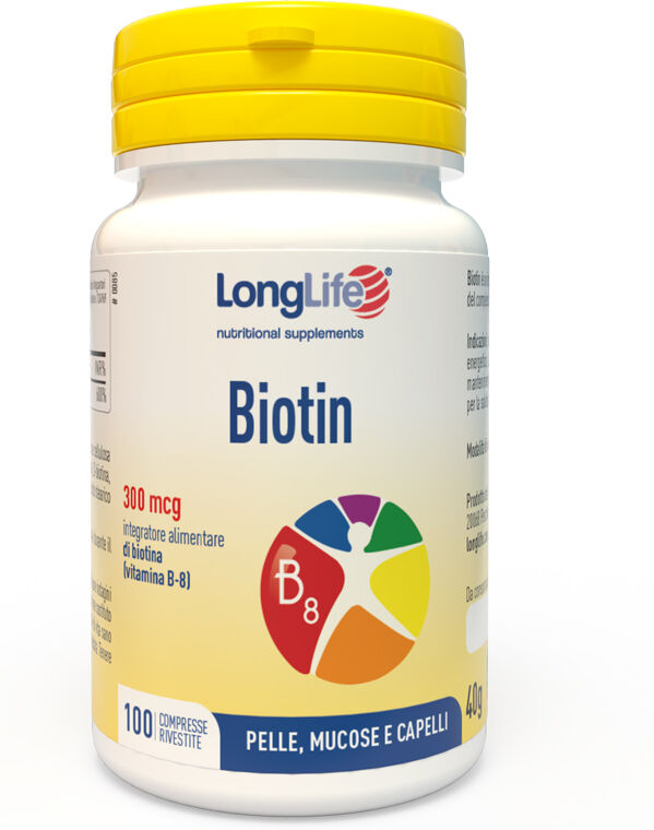 LONGLIFE Srl LongLife, Biotin 300 mcg, 100 compresse