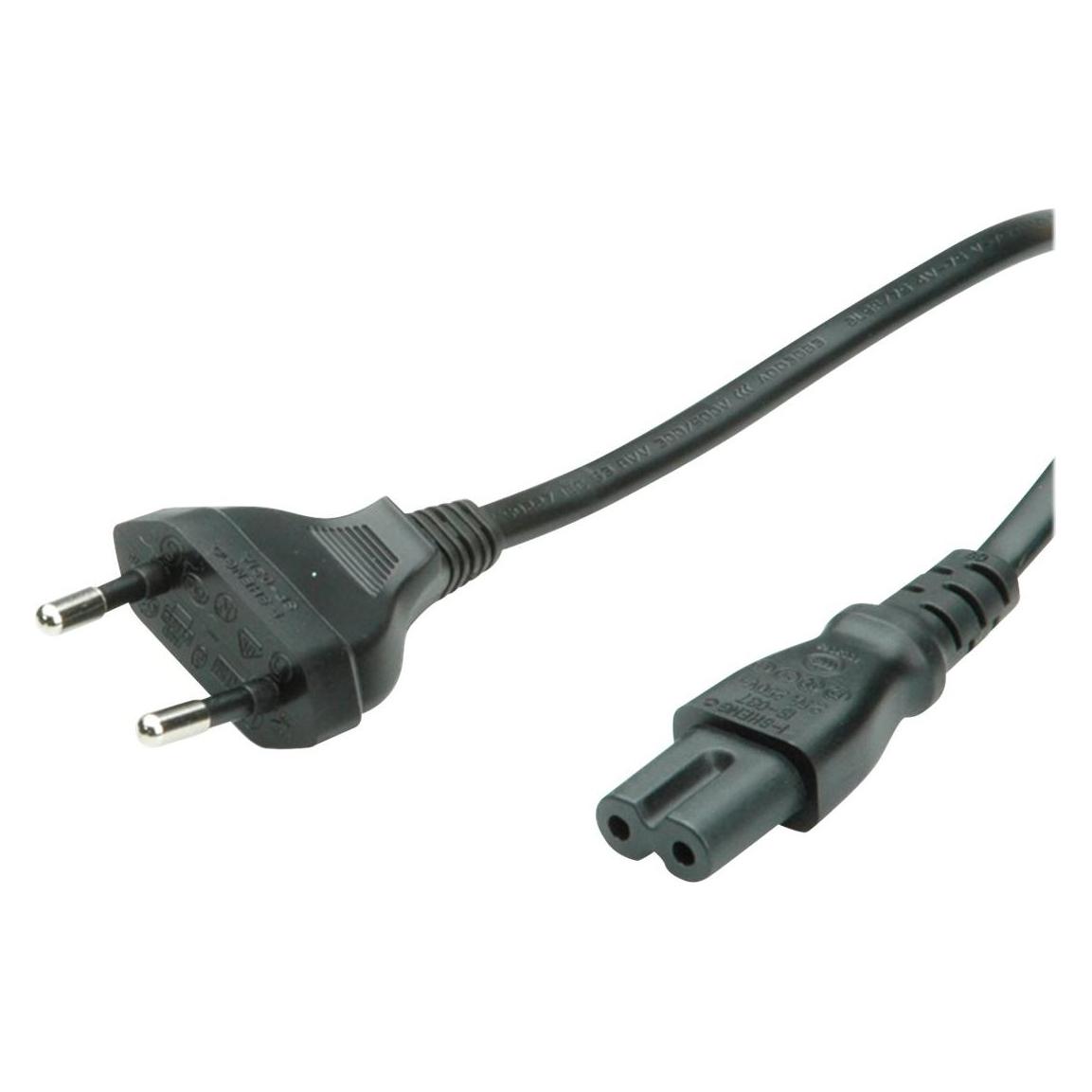 Value Netzkabel Euro-Flachstecker auf C7 (1 m) (19.99.2089)