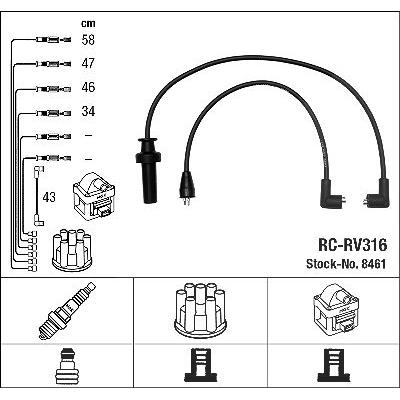 Ngk Zündleitungssatz [Hersteller-Nr. 8461] für Rover